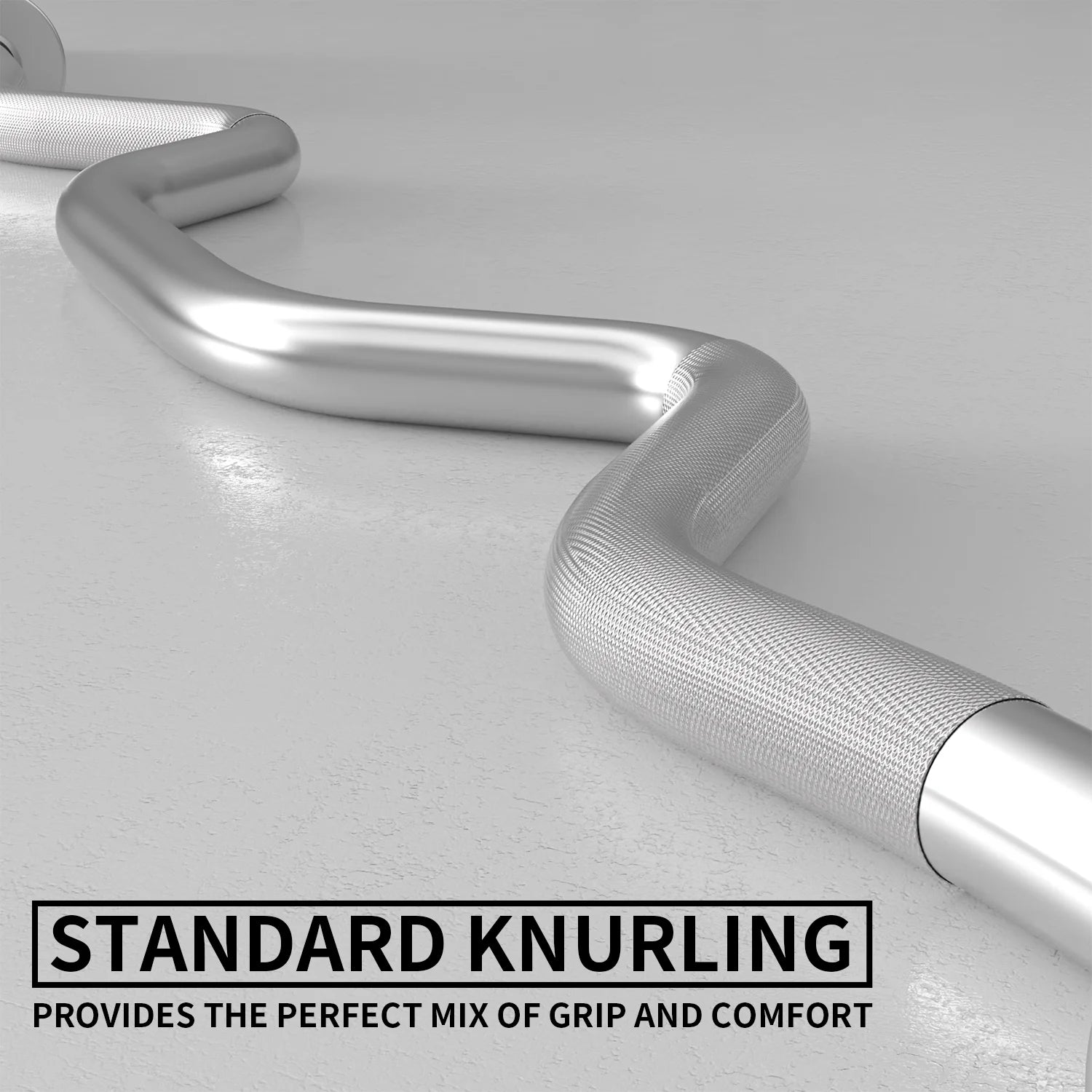 48" Olympic Barbell Curl Bar EZ Bar Strength Training Bar Threaded Chrome Barbell Bar for Weightlifting, 440-Pound Capacity, Silver